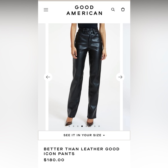 COPY - Good American better than leather icon pants - Picture 2 of 3